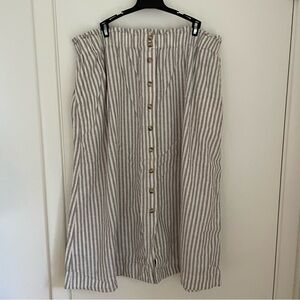 Madewell Striped Button-Down Skirt